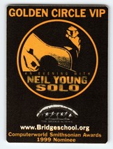 Neil Young Solo VIP Backstage Pass Original 1998 Folk Rock Music Cloth F... - $9.00