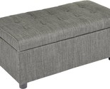 Shadow Gray First Hill Fhw Arlos Rectangular Fabric Storage Ottoman With... - £111.36 GBP