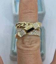 2.50Ct Round Lab-Created Diamond 5-Row Wedding Band Ring 14K Yellow Gold Plated - £119.57 GBP