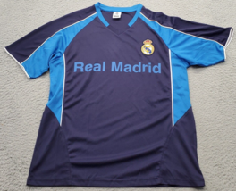 NFL Real Madrid CF Jersy Football Mens Large Blue Short Sleeve V Neck Pullover - $23.09