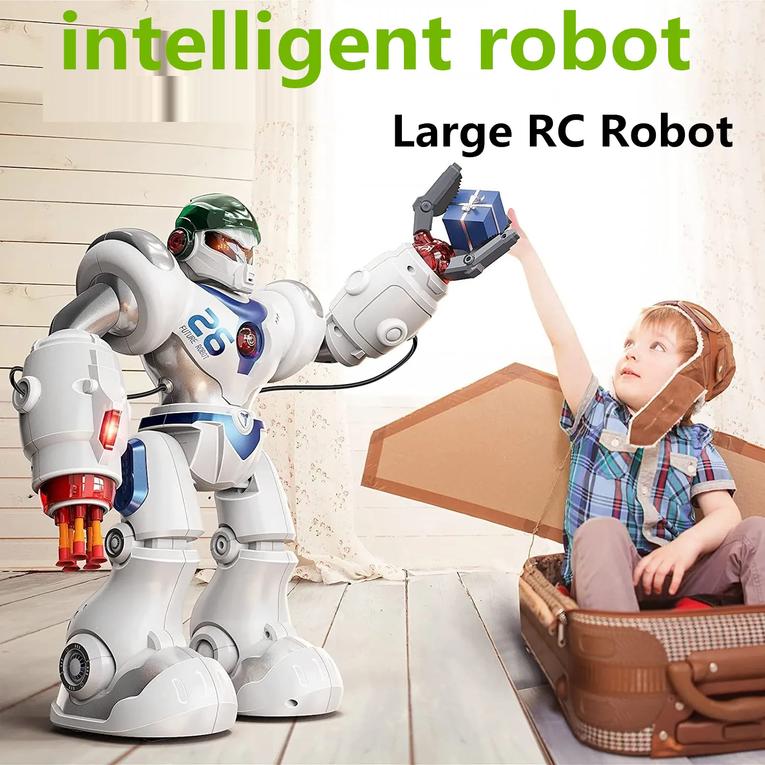 T 14inches rc robot kids toy intelligent programming electric remote control robot soft thumb200