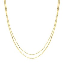 14K Solid Gold Yellow Double Chain Anklet Ankle Bracelet - £166.26 GBP
