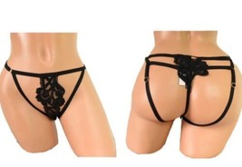 Victorias Secret Very Sexy Band of Lovers Black Accents Caged Bikini Pan... - £14.00 GBP