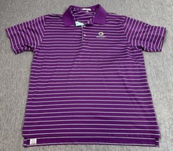 Peter Millar Bandon Dunes Polo Shirt Mens XL Purple Striped Short Sleeve... - $29.69