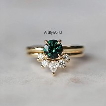 Pear shaped Moissanite Diamond Stacking Ring Gift for Her, Engagement Ring Set - £120.11 GBP