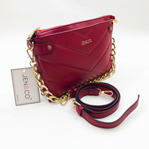 Jen &amp; Co.  Britt Vegan Puffer Crossbody Bag Red 11x8x2 inches - $54.44