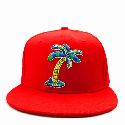 Coconut Tree Embroidery Cotton Baseball Cap Hip-hop Cap Adjustable Snapback Hats - £83.77 GBP