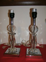 Beautiful Pair of Crystal Electric Table Lamps - 13 1/2&quot; High - £63.26 GBP