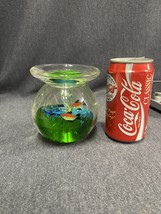 4 3/4” Vintage Murano Style Glass Tropical Fish Aquarium Paperweight Gre... - £32.86 GBP