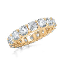 14K Yellow Gold Plated Cushion Cubic Zirconia Love Ring Eternity Band Size 6 - $19.99