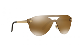VERSACE VE2161 1002F9 Gold Glam Medusa Sunglasses Brown Mirror Bronze Le... - £81.92 GBP