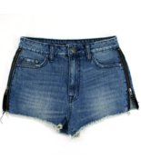 Urban Outfitters BDG Zipper Side Super High Rise Cheeky 27 Shorts Denim - £22.30 GBP