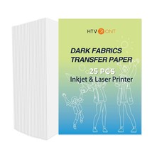 Heat Transfer Paper For Dark T Shirts -25 Sheets 8.5X11&quot; Iron On Transfe... - £33.02 GBP