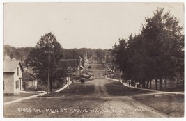 Spring Valley Mn ~ Birds Eye Main Street ~ c1920s-30s Rppc Real Photo Postcard - £9.50 GBP