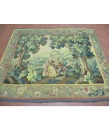 5&#39; X 6&#39; Antique TAPESTRY French Hand Made Aubusson Weave Nature One Of A... - £1,840.63 GBP