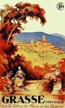 6030.Grasse Cote D&#39;Azur painting 18x24 Poster.Travel Wall Art Decorative. - £22.38 GBP