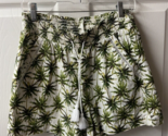 Briggs Womens Size M Green Tropical Elastic Waist with Tie Linen Shorts ... - $11.25