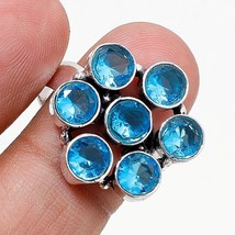 London Blue Topaz Gemstone Handmade Fashion Ethnic Ring Jewelry 9&quot; SA 5845 - £3.98 GBP