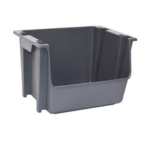 Large Nesting Stack Storage Bin, All, Plastic, Gray - $24.66