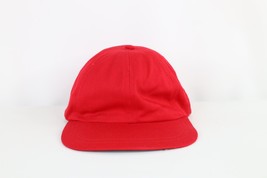 NOS Vtg 60s Streetwear Blank Leather Lined Fitted Baseball Hat Cap Red USA 7 1/8 - £38.84 GBP