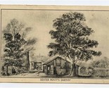 Dexter Pratt&#39;s Smithy Postcard Cock Horse Inn Longfellow&#39;s Village Black... - $11.88