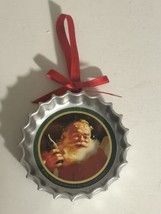 Vintage Santa Claus Coca Cola Lid Ornament Christmas Decoration XM1 - £6.22 GBP