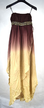 ABS Allen Schwartz Dress Embroidered Bead Strapless Ombre Evening Gown 6... - $55.44
