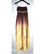 ABS Allen Schwartz Dress Embroidered Bead Strapless Ombre Evening Gown 6... - £43.59 GBP