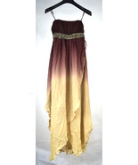 ABS Allen Schwartz Dress Embroidered Bead Strapless Ombre Evening Gown 6... - $76.06 CAD