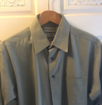 Mens David Taylor Green Long Sleeve  Shirt Size 16- 16 1/2 34/35 Dress Shirt - £20.47 GBP