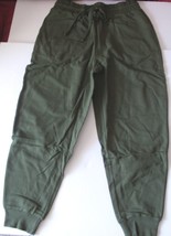 Women&#39;s Green Drawstring Sweatpants Tapered Leg, Side Pockets Size L - $15.84