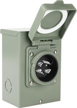 30 Amp Nema L14-30P Power Inlet Box For 4 Prong Generator Cord, 7500 Watts, - $34.95