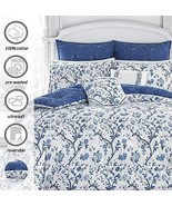 Laura Ashley ELISE Porcelain KING DUVET SET Comforter Cover Floral Blue NEW - £96.50 GBP