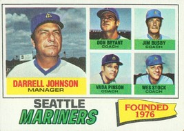 1977 Topps Seattle Mariners Team Checklist Darrell Johnson 597 VG - $1.00