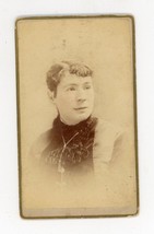 Antique CDV Circa 1870s Tralles Beautiful Woman in Dress Necklace Washington, DC - £7.41 GBP