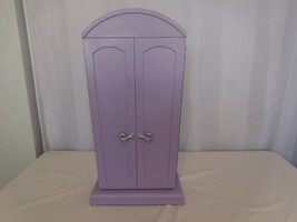 American Girl Doll Armoire wardrobe Purple Computer Desk with Book shelves - $47.53
