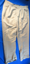Croft &amp; Barrow Rn 37763 100% Polyester Tan Work Formal Wear Dress Pants 40X32 - £23.15 GBP