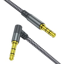 2 Pack Aux Cable, 3.3Ft Trs Auxiliary Cables 90 Degree Right 3.5Mm Nylon Braided - £14.15 GBP