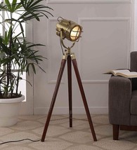 Tripod Lamp Floor Stand Spot Light Antique Nautical Studio Vintage Searchlight - £109.63 GBP