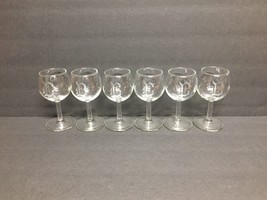 6 Barware Goblet Glasses Pedestals Wine Champagne Stemware Etched w/Lett... - $7.79