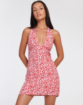 MOTEL ROCKS Leana Dress in Ditsy Butterfly Peach and Red (MR57) - £14.78 GBP