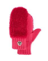 Moncler Women&#39;s Mittens Faux Fur Knitted Winter Gloves - £176.20 GBP