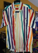 Vintage Duck Head Made In USA Pastel Button Down Striped Shirt Size Large - $41.97