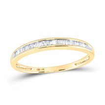 10k Yellow Gold Womens Baguette Diamond Wedding Anniversary Band 1/6 Cttw - £150.64 GBP
