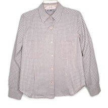 White Stag Womens Size Medium Shirt Button Up Long Sleeve Collared Pink Plaid - £9.74 GBP