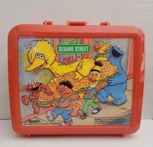 Sesame Street DELI Red Aladdin Plastic Lunch Box Big Bird Cookie Monster... - $14.84