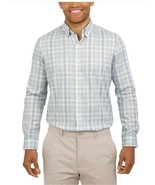 Lands&#39; End Mens Shirt Gray Plaid Button-Up Long Sleeve Wrinkle-Free Ligh... - $42.99