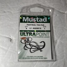 6 Mustad TitanX Wacky / Neko Hooks 60403NP-TX Size 4 - $6.99