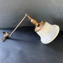 Antique Gas Sconce Light Fixture With Original Shade For Parts Restoration - $144.93