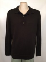 TAHARI Long Sleeve Shawl Neck Brown Knit Wool Blend Knit Sweater MENS XL - $18.80